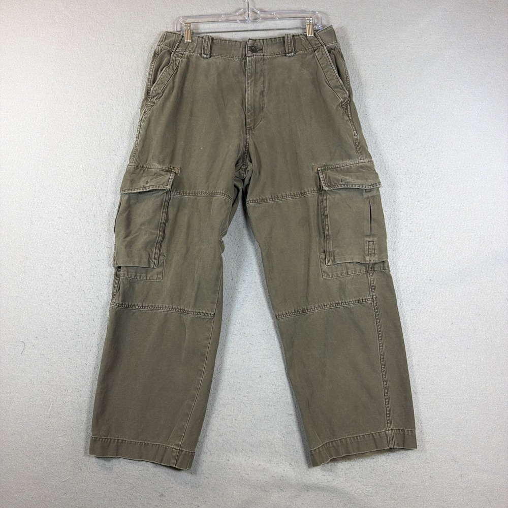 Old Navy Men's Y2K Paratrooper Utility Cargo Army Green Pants 34X30 VTG Tiptop